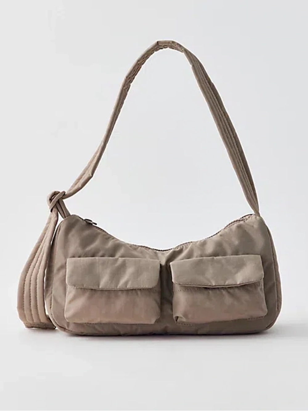 BAGGU Cargo Nylon Shoulder Bag - Dove Grey Purse